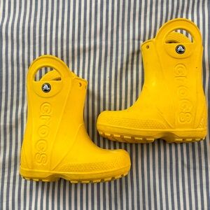 CROCS Kids Bright Yellow Rain Boots